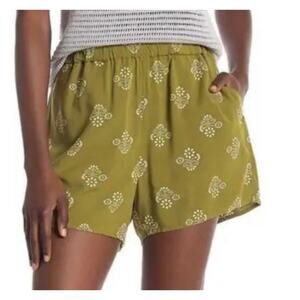 Madewell Pockets Green Ivory Pull On Floral Shorts Women's XXS XS or XL